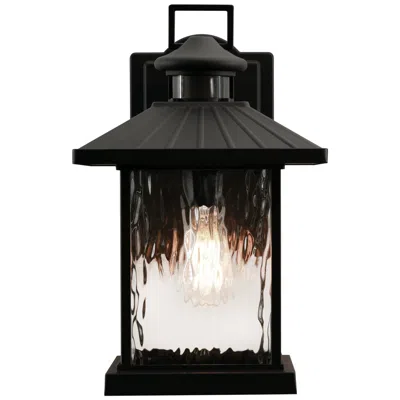 Afx Lennon 14 1/2" High Black Metal Outdoor Wall Light