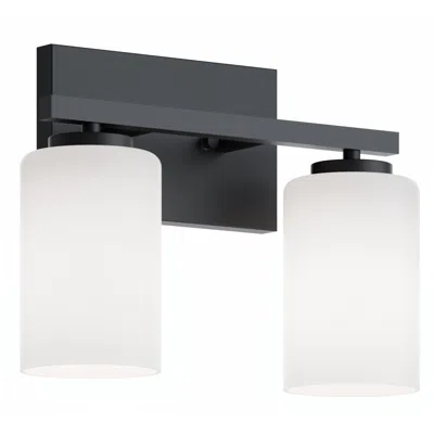 Afx Leo 13" Wide Black Vanity With Clear Glass Shade