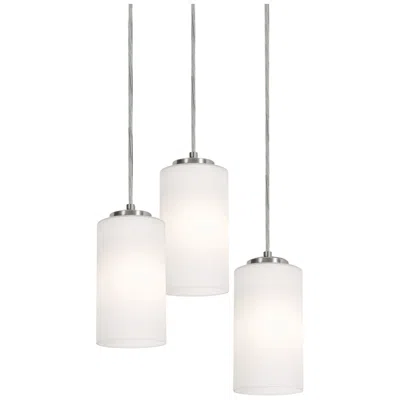 Afx Leo 18" Wide Satin Nickel 3-light Cylinder Pendant