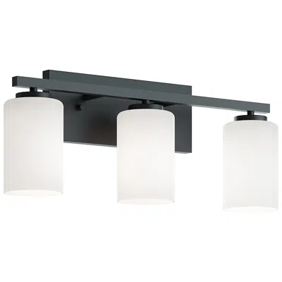 Afx Leo 22" Wide Black Vanity With Clear Glass Shade