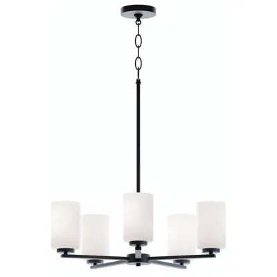 Afx Leo 24" Wide 5-light Black Led Pendant