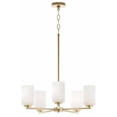 Afx Leo 24" Wide 5-light Light Antique Brass Led Pendant