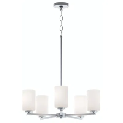 Afx Leo 24" Wide 5-light Satin Nickel Led Pendant