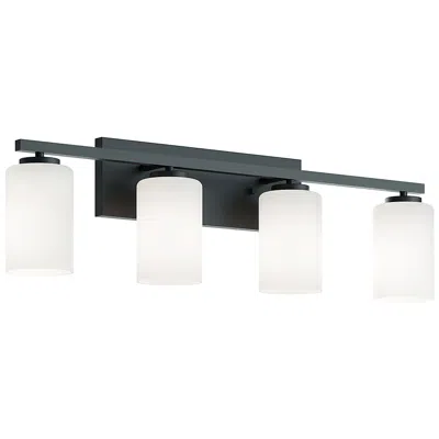 Afx Leo 31" Wide Black Vanity With Clear Glass Shade