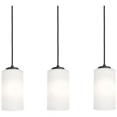 Afx Leo 36" Wide 3-light White Glass Modern Linear Pendant