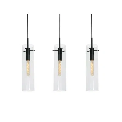 Afx Leo 3-light Linear Pendant - 120v - 60w In Black