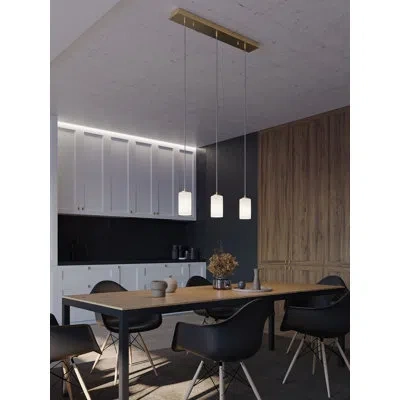 Afx Leo 3-light Linear Pendant - 120v - 60w In Light Antique Brass