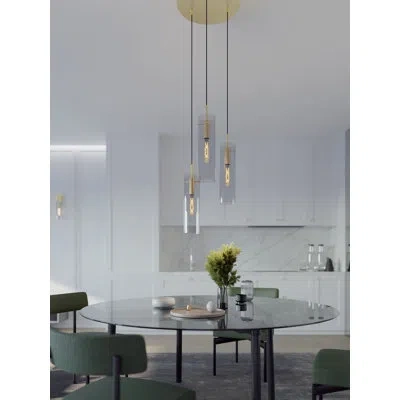 Afx Leo 3-light Round Pendant - 120v - 60w In Light Antique Brass