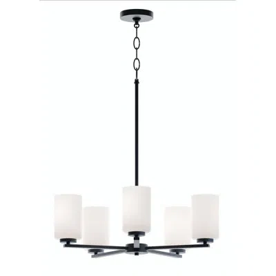 Afx Leo 5-light Med Base Chandelier In Black