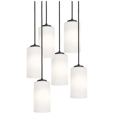 Afx Leo 6 Light Round Pendant - Black