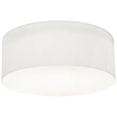 Afx Lighting Anton 12 1/4" Wide Modern White Linen Drum Ceiling Light