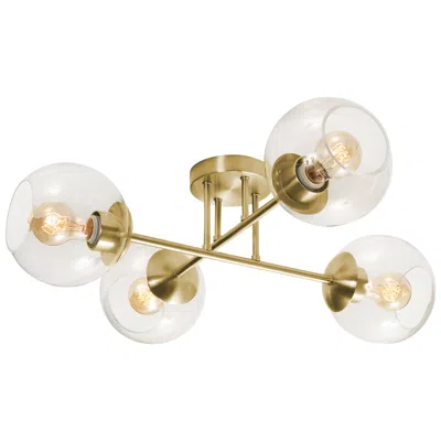 Afx Lighting Jamie 25" Wide Satin Brass 4-globe Modern Ceiling Light
