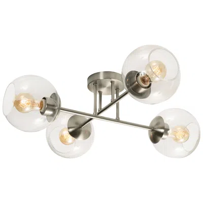 Afx Lighting Jamie 25" Wide Satin Nickel 4-globe Modern Ceiling Light