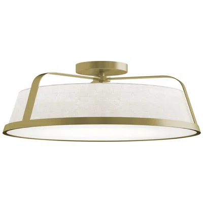 Afx Lizzette 18" Wide Light Antique Brass Led Ceiling Semi Flush