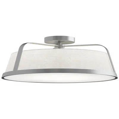 Afx Lizzette 18" Wide Satin Nickel Led Ceiling Semi Flush