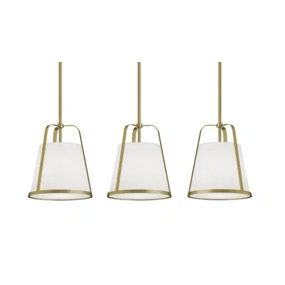 Afx Lizzette 3-light Linear Pendant - 60w In Light Antique Brass