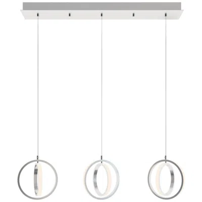 Afx Lock 36" 3 Light Linear Satin Nickel Led Pendant