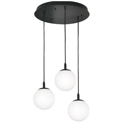 Afx Loretto 18" Wide Black Multi-light Pendant