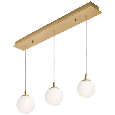 Afx Loretto 36" 3 Light Linear Satin Brass Pendant