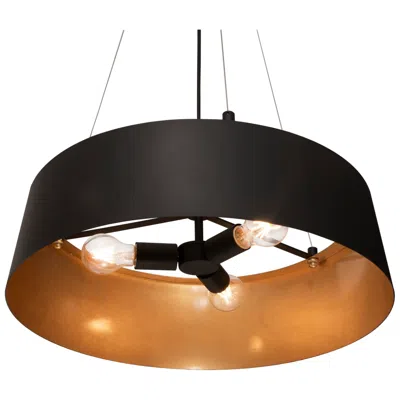 Afx Lyric 21.65" Wide Gold Pendant Light With Black Shade