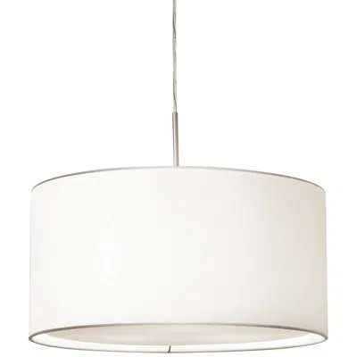 Afx Mae 20" Wide Satin Nickel And White Drum Pendant Light