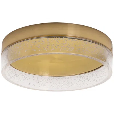 Afx Maggie 11 3/4" Wide Round Satin Brass Modern Led Ceiling Light