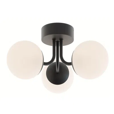 Afx Metropolitan 15" Wide Black 3-light Led Orb Lights Ceiling Fixture