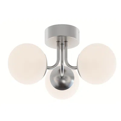 Afx Metropolitan 15" Wide Nickel 3-light Led Orb Lights Ceiling Light