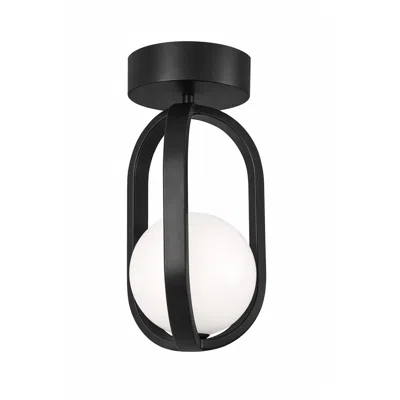 Afx Milan 7" Wide Black Led Flush Mount