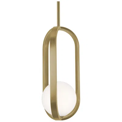 Afx Milan 7" Wide Light Antique Brass Led Pendant In Gold