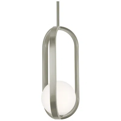 Afx Milan 7" Wide Satin Nickel Led Pendant In Silver