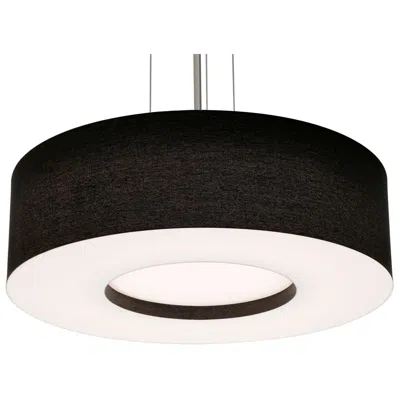 Afx Montclair 24" Wide Satin Nickel Led Pendant With Black Shade