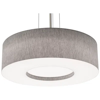 Afx Montclair 24" Wide Satin Nickel Pendant With Grey Shade