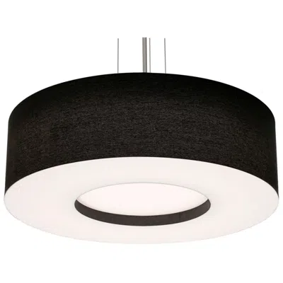 Afx Montclair 30" Wide Satin Nickel Led Pendant With Black Shade In White