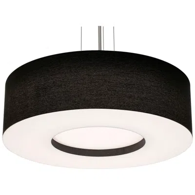Afx Montclair 30" Wide Satin Nickel Pendant With Black Shade
