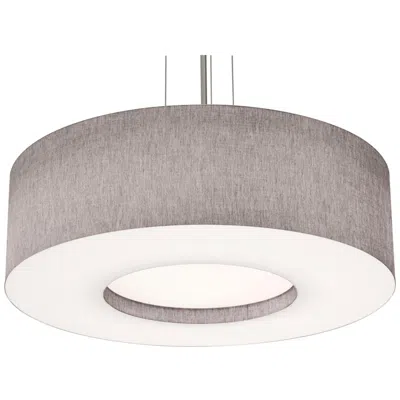 Afx Montclair 30" Wide Satin Nickel Pendant With Grey Shade
