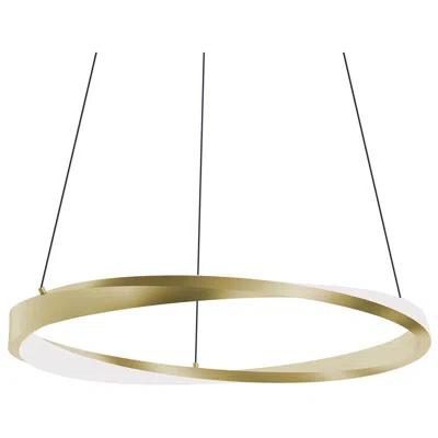 Afx Oberon 24" Wide Light Antique Brass 40w Led Pendant