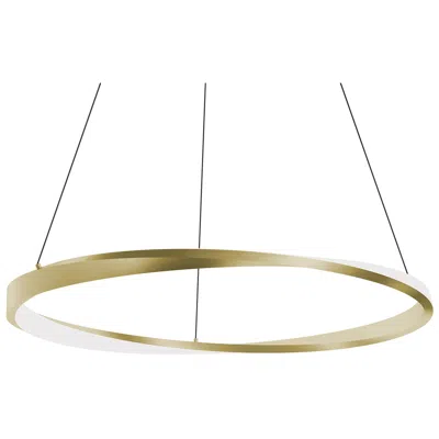 Afx Oberon 32" Wide Light Antique Brass 50w Led Pendant