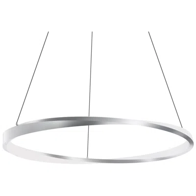 Afx Oberon 40" Wide Satin Nickel Single Led Pendant With White Acrylic Shade In Silver