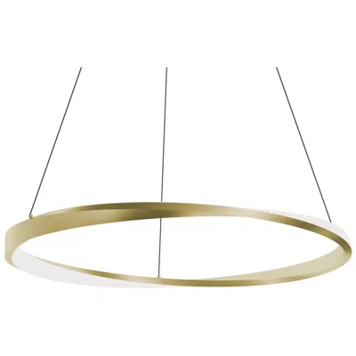 Afx Oberon 40"w Light Antique Brass Single Led Pendant W/ White Acrylic Shade