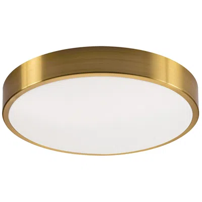 Afx Octavia 14" Wide Modern Round Satin Brass Led Ceiling Light