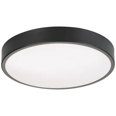 Afx Octavia 14" Wide Round Black Metal Led Ceiling Light