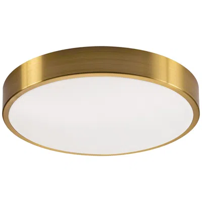 Afx Octavia 19" Wide Round Satin Brass Metal Led Ceiling Light