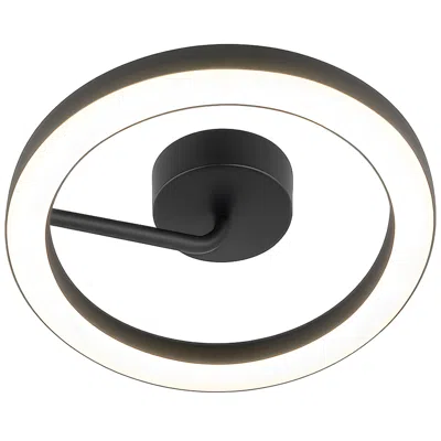 Afx One 18" Wide Black Led Flush Mount