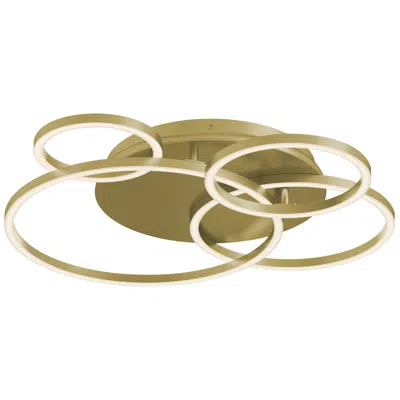 Afx Orbit 24" Wide 4-light Light Antique Brass Led Semi-flushmount