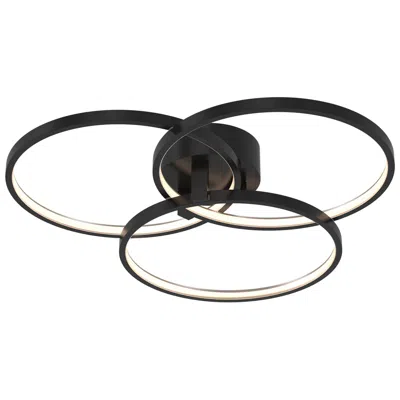 Afx Orion 20" Wide Black Finish Led Modern Ring Ceiling Light