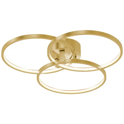 Afx Orion 20" Wide Satin Brass Led Modern Ring Ceiling Light