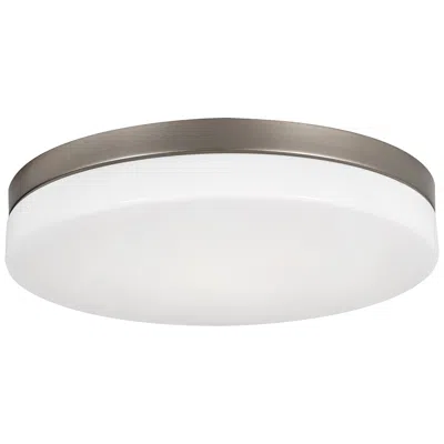 Afx Oscar 14" Wide Satin Nickel And White Dome Glass Flush Mount