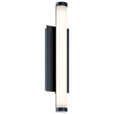 Afx Path 24" High Black Led Outdoor Sconce With Frosted White Acrylic Shade