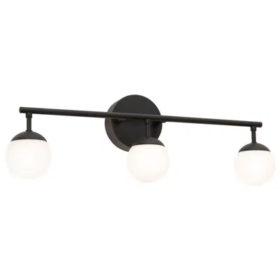 Afx Pearl 24" Wide 3-light Black Finish White Globe Led Vanity Light